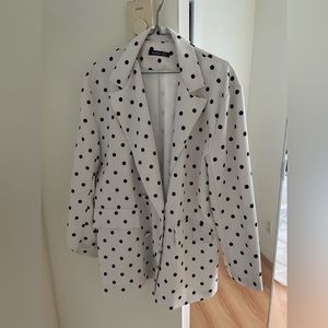 Boohoo oversized black and white polka dot blazer size UK 14/US 10